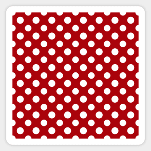 Red Nautical White Polka dots Magnet